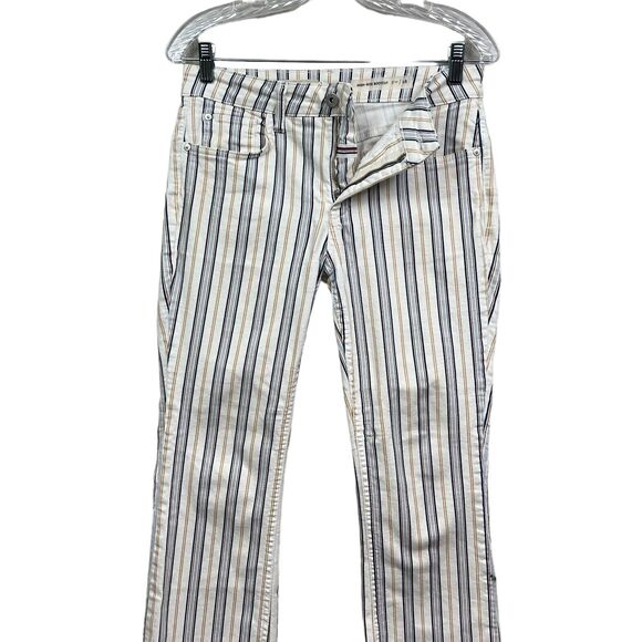 Pilcro And The Letterpress Womens Jeans High Rise Bootcut Striped Raw Hem Sz 28 - Picture 3 of 7